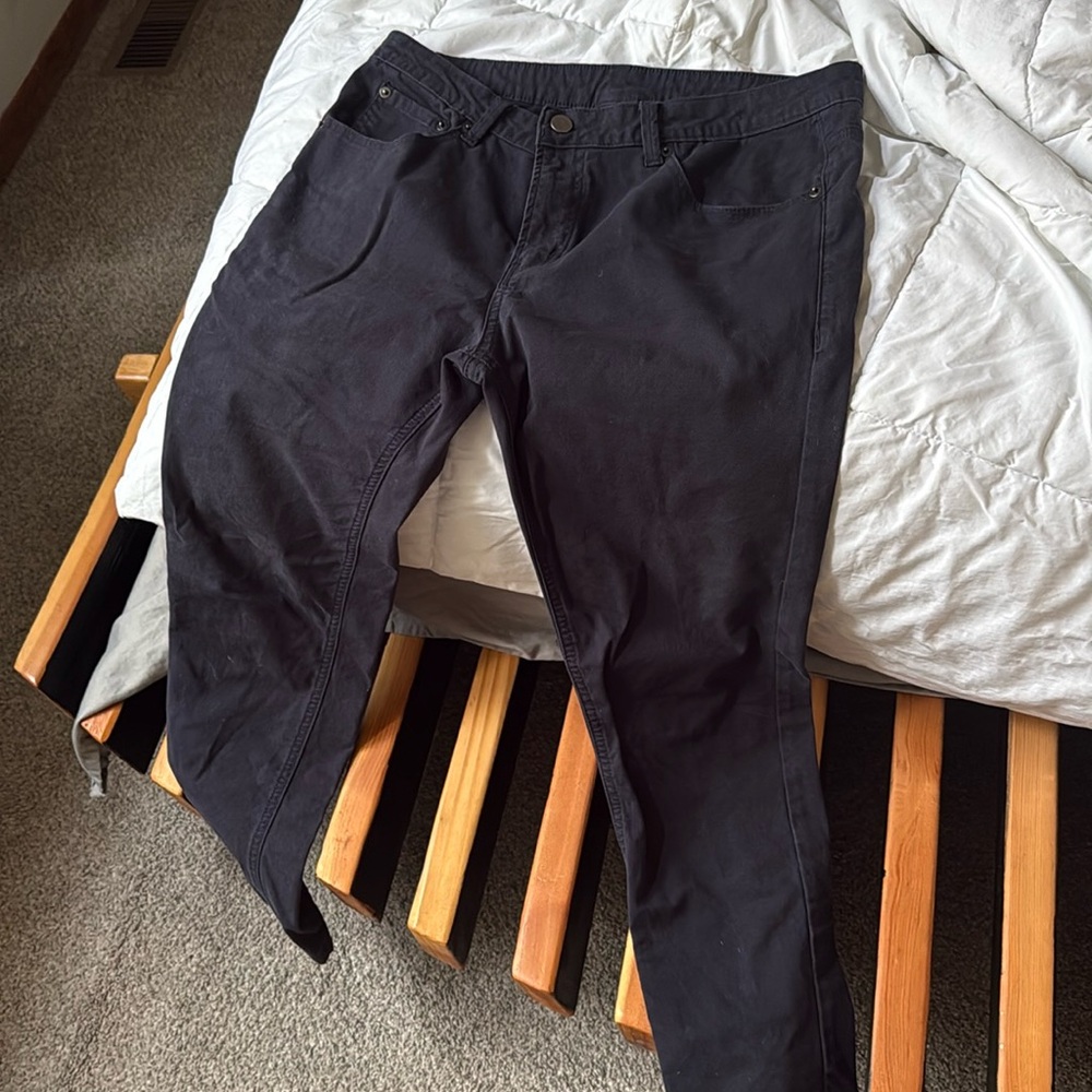 Under 5'10" Navy Canvas Pants Men's‎ Casual Chinos Work Wear Size 32x26
